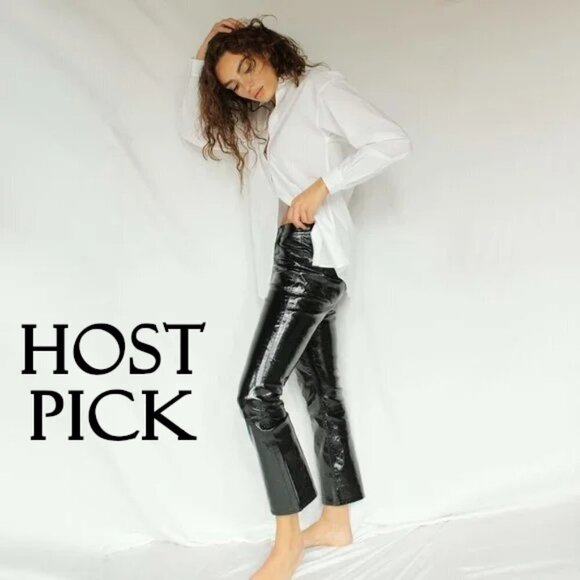 NWOT J Brand patent black lambskin leather cropped trousers, 31 - Picture 5 of 16